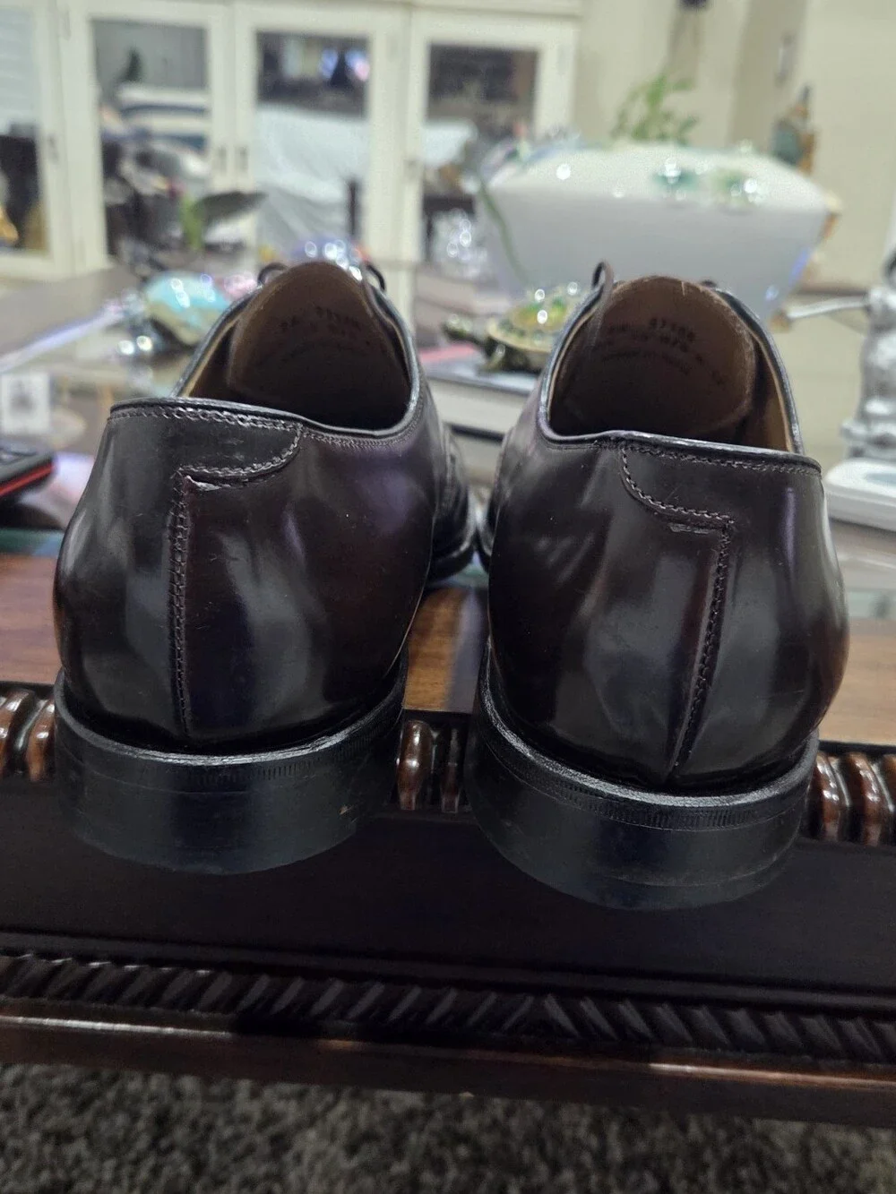 Johnston & Murphy Black Leather Cap-Toe Oxford Dress Shoes